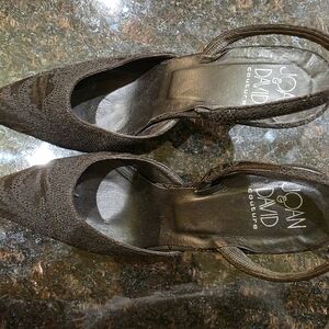 Joan & David Women's Brocade Brown Heels